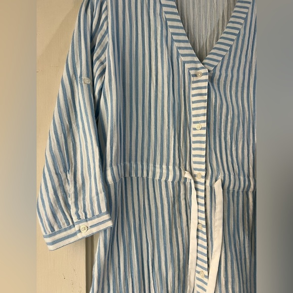 Alice Walk Cotton Gauze Maxi Striped Dress S - Picture 10 of 13